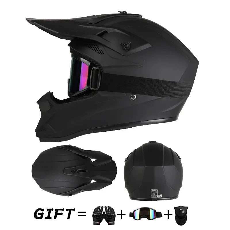 Full Face Off-Road Motorcycle Helmet with Goggles