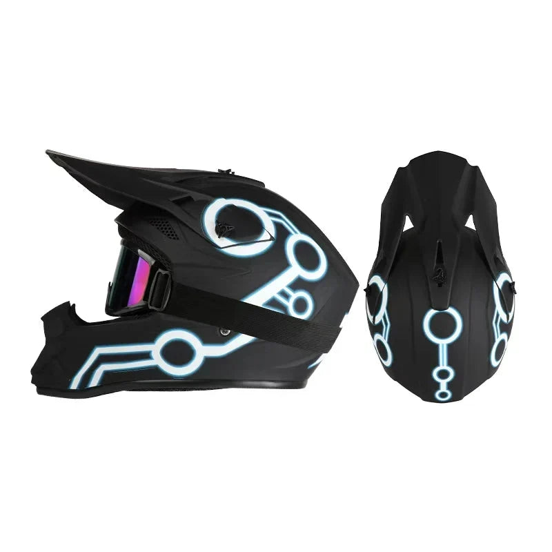 Full Face Off-Road Motorcycle Helmet with Goggles