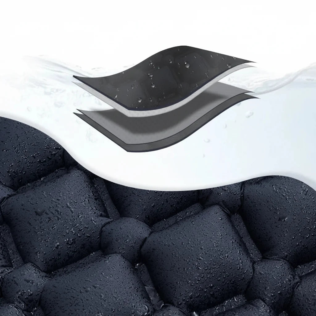Inflatable Camping Mattress with Headrest & Built-in Pump