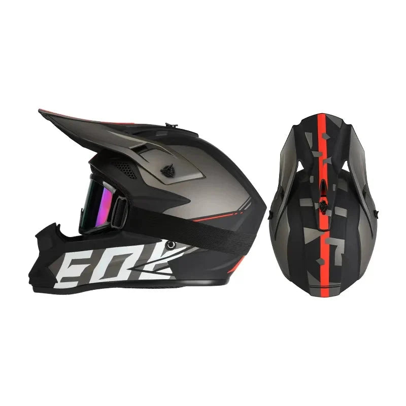 Full Face Off-Road Motorcycle Helmet with Goggles